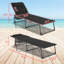 Chaises longues de patio portatives modernes avec rangement, en acier réglable pour terrasse