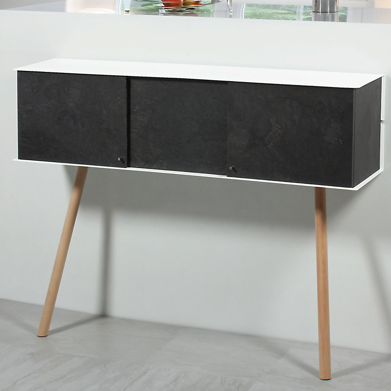 Vejtsberg 100cm Console Table, Oak/White, Black