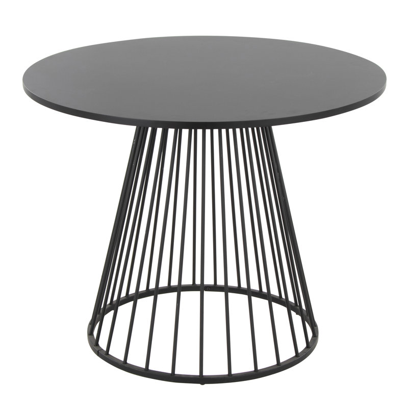 Canary Margaret-Beres Round Pedestal Dining Table, Black, Black