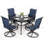 Ensemble de salle à manger d'extérieur avec trou pour parasol 5 pièces Haughton-130625511-130625512-130625513