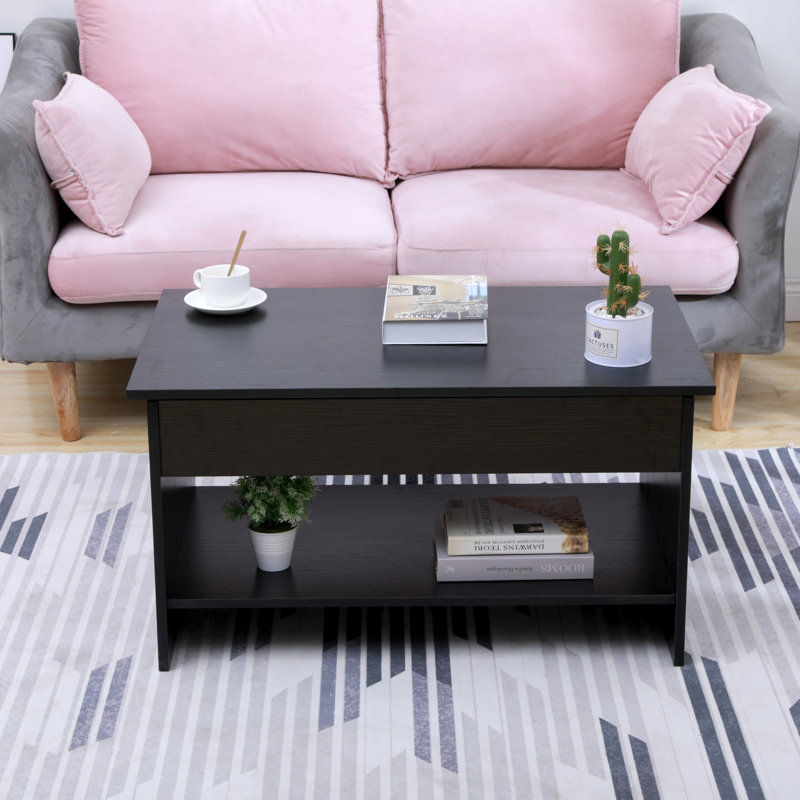 Hanalee Sled Coffee Table with Storage, Black