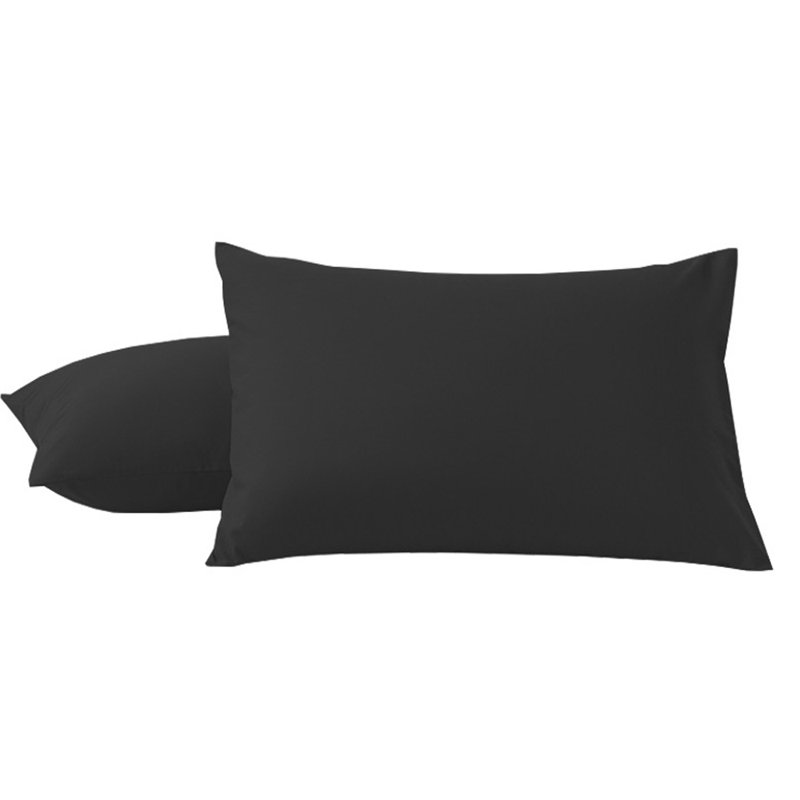 2pcs 20"x26" Soft Breathable Pillow Cases - Standard Size Pillowcases Cover, Black