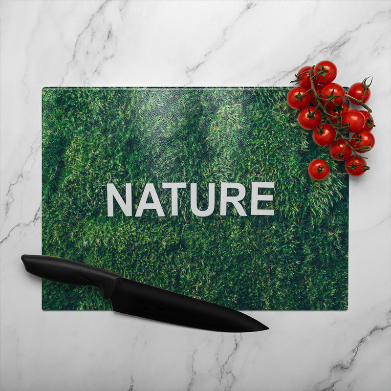 Wellness Nature Designer Glass Chopping Board, 28cm L x 20cm W