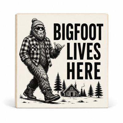 Panneau en bois « Bigfoot vit ici » - Décoration Sasquatch, cadeau pour les passionnés de Bigfoot