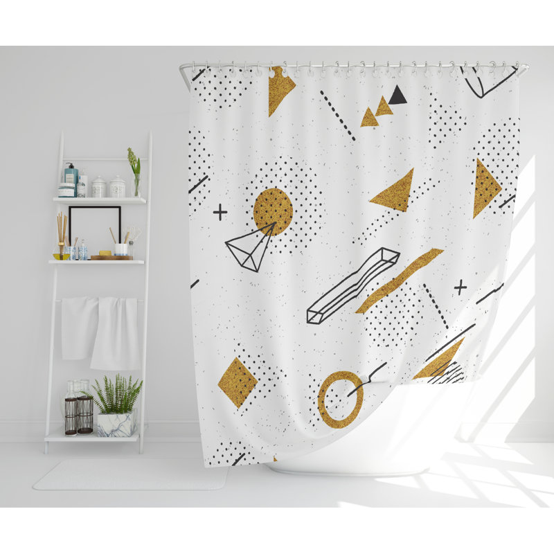 Leeroy Polyester Shower Curtain Set, 177cm H x 177cm W