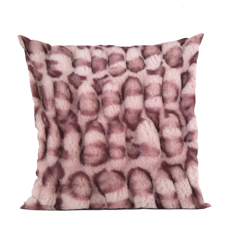Pink Leopard Faux Fur Luxury 20" x 20" Throw Pillow