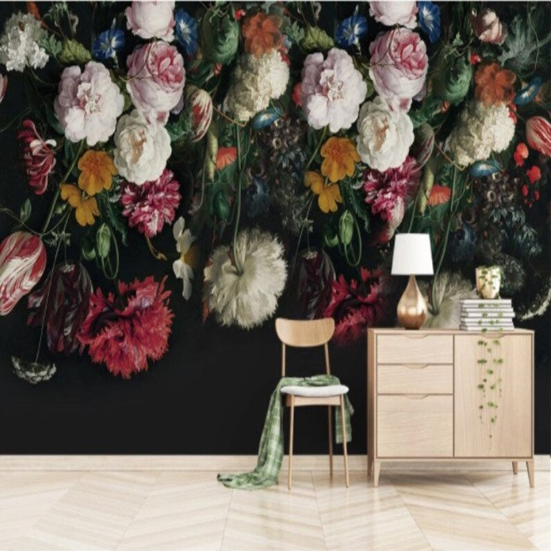 Dark Bloom Elegance – Hanging Garden Series, 114" L x 204" W