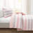 Sara Lily Pink/White Microfiber Reversible 3 Piece Quilt Set-28373272