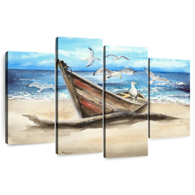 Mehar Seagulls And Boat