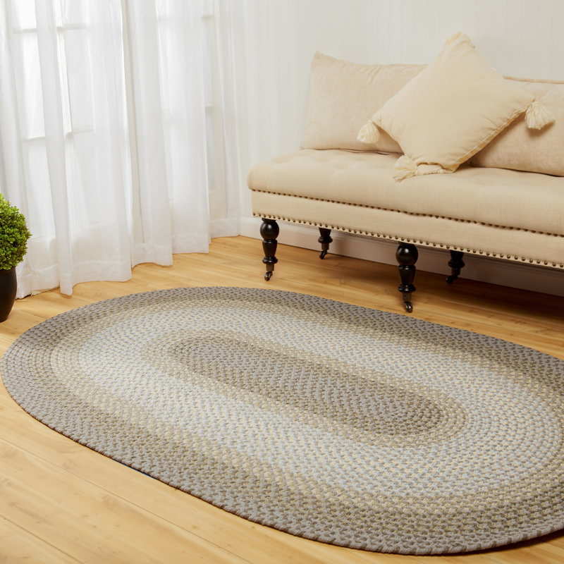 Tapis d’intérieur/extérieur tressé dépoli fait main Lincya, Ovale 7 pi x 9 pi