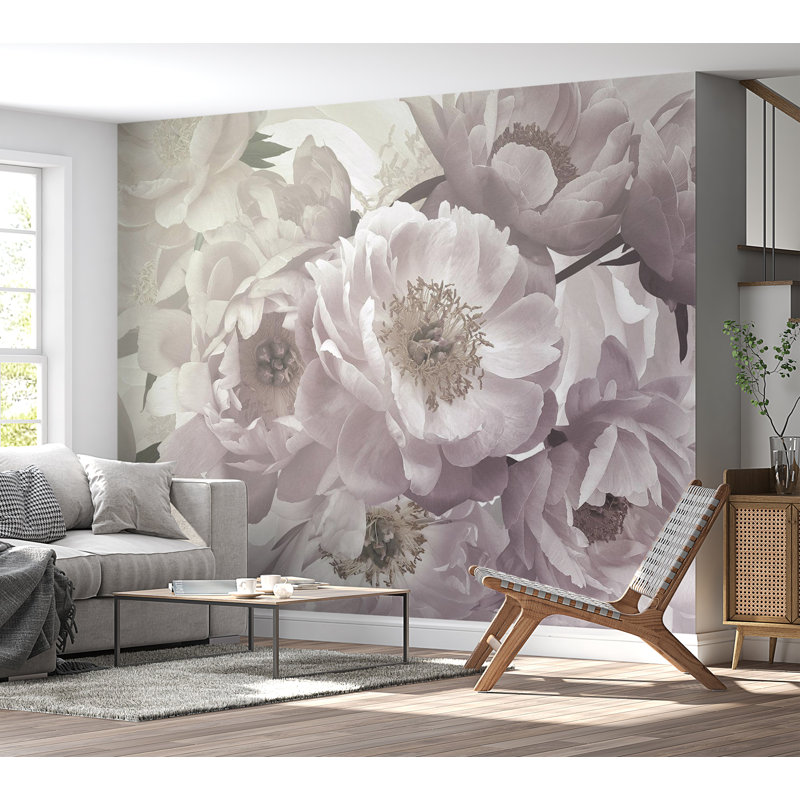 Adhésif mural floral pelez et collez - Pensée fleurie, L 41 po x l 57 po