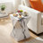 Eos 18.5"H Modern Geometric MGO Side Table with Faux Marble Finish-125959558