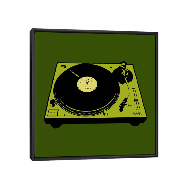 «Turntable Army Poster», impression sur toile, H 18 po x l 18 po x P 1,5 po, Toile avec cadre noir