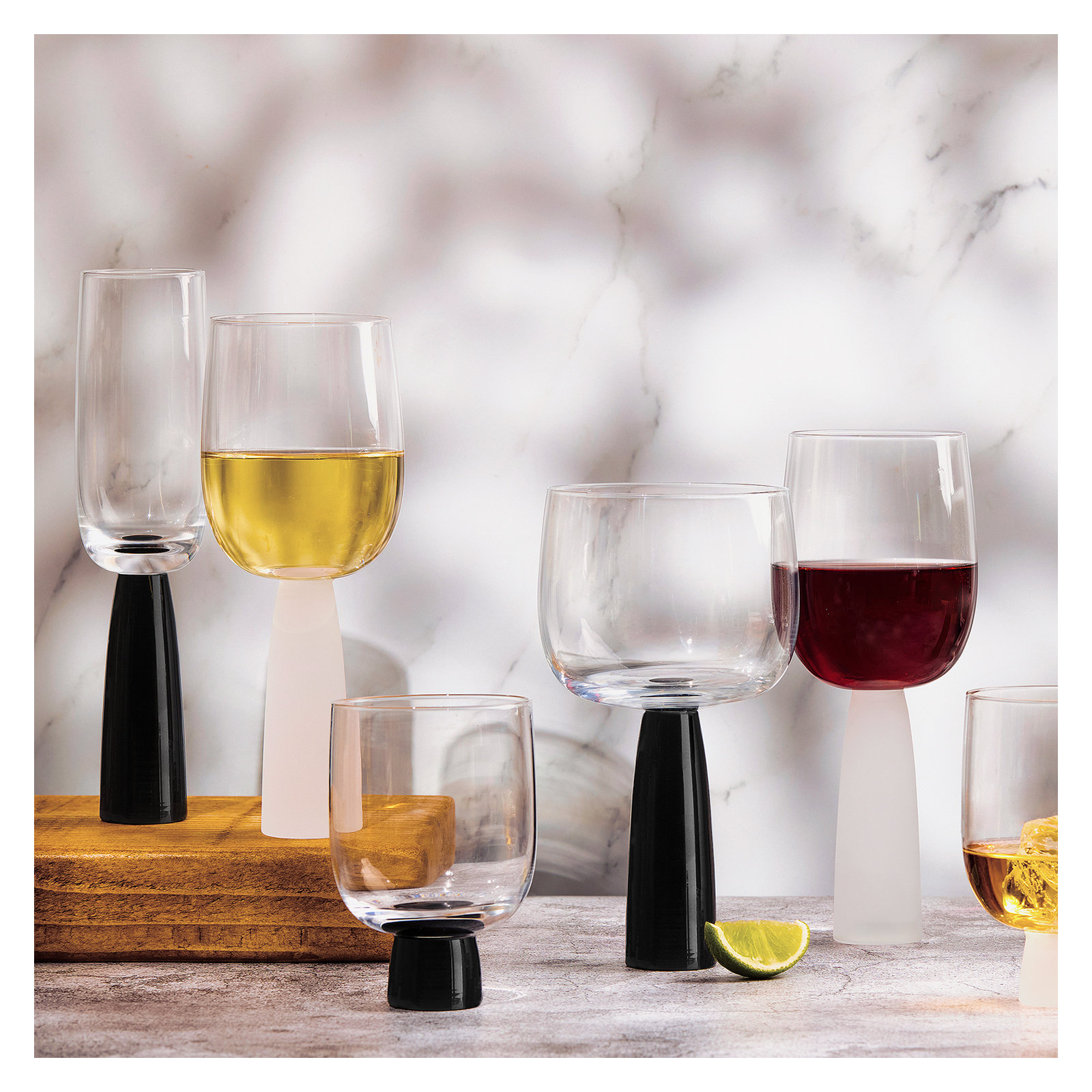 10.25oz. Glass Drinking Glass Glassware Set, Black