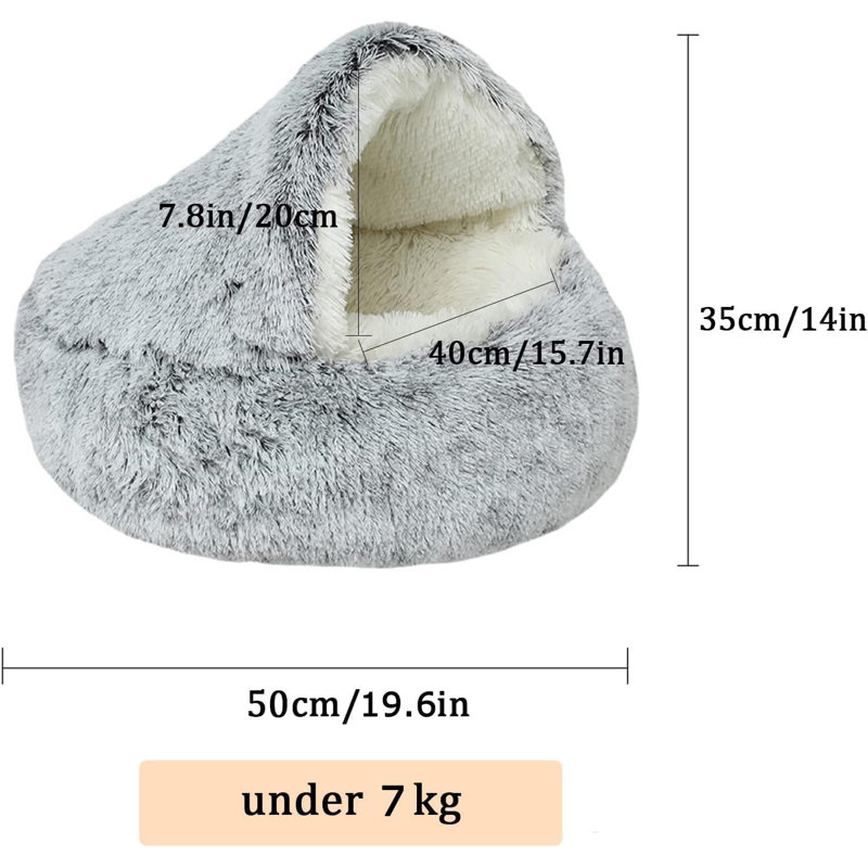 Lit pour chien Dulaire, Petit (H 14 po x l 19,6 po x P 19,6 po), gris
