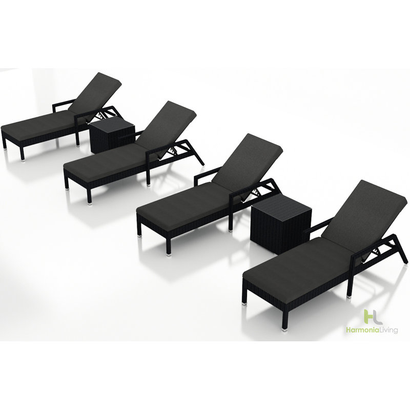 Obaid Outdoor Chaise Lounge, Coffee Bean, Canvas Henna Sunbrella® Canvas