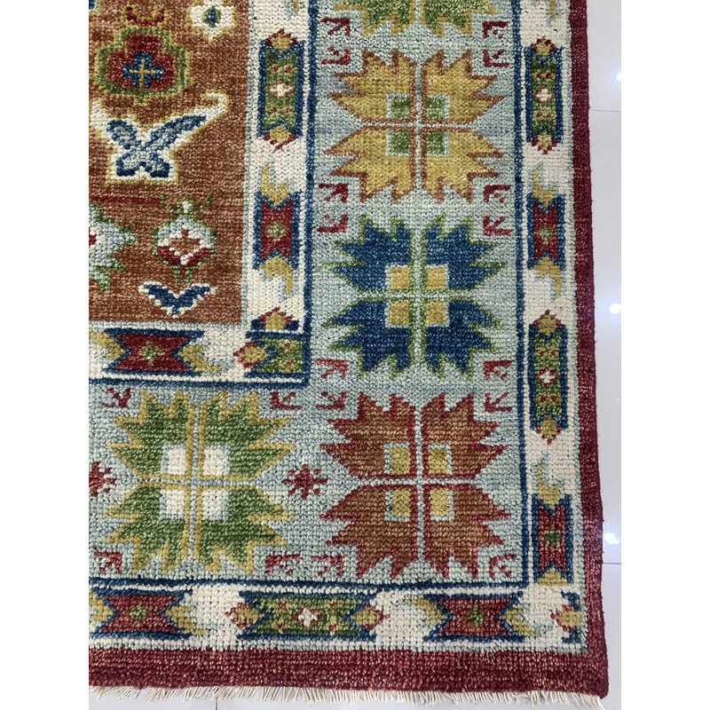KC Red Hand Knotted Area Rug, Rectangle 10' x 14'