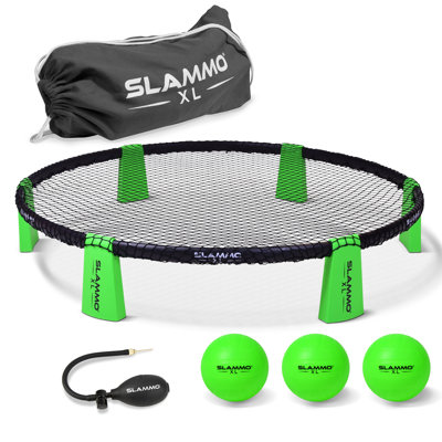 6 Piece Slammo XL Game Set - Beach Outdoor Lawn Roundnet Game