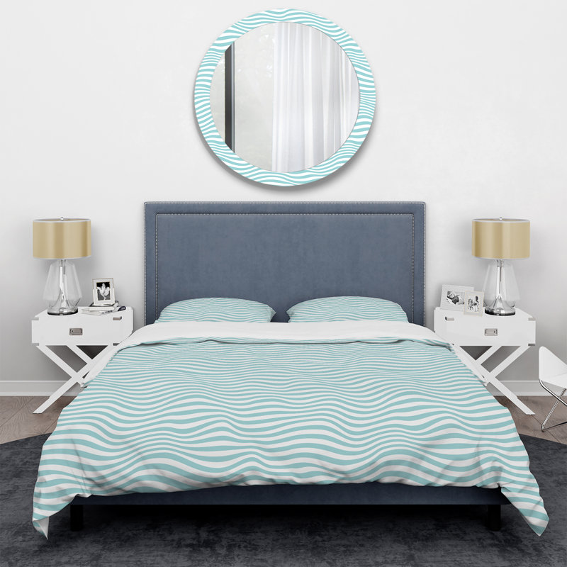 Motif à rayures vertes - Ensemble de housse de couette abstrait - Polyester en microfibre