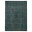 Tapis bleu foncé en laine noué à la main de conception unique 6 pi 2 po x 8 pi 7 po