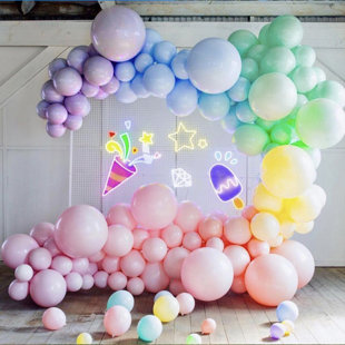 AYUQI Birthday Decoration,Purple White Happy Birthday Banner Birthday  Balloons Bunting Confetti Latex Balloons for Birthday Pastel Party  Decorations