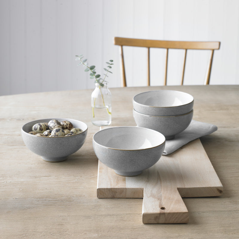 Elements Set of 4 Rice Bowls, Light Gray