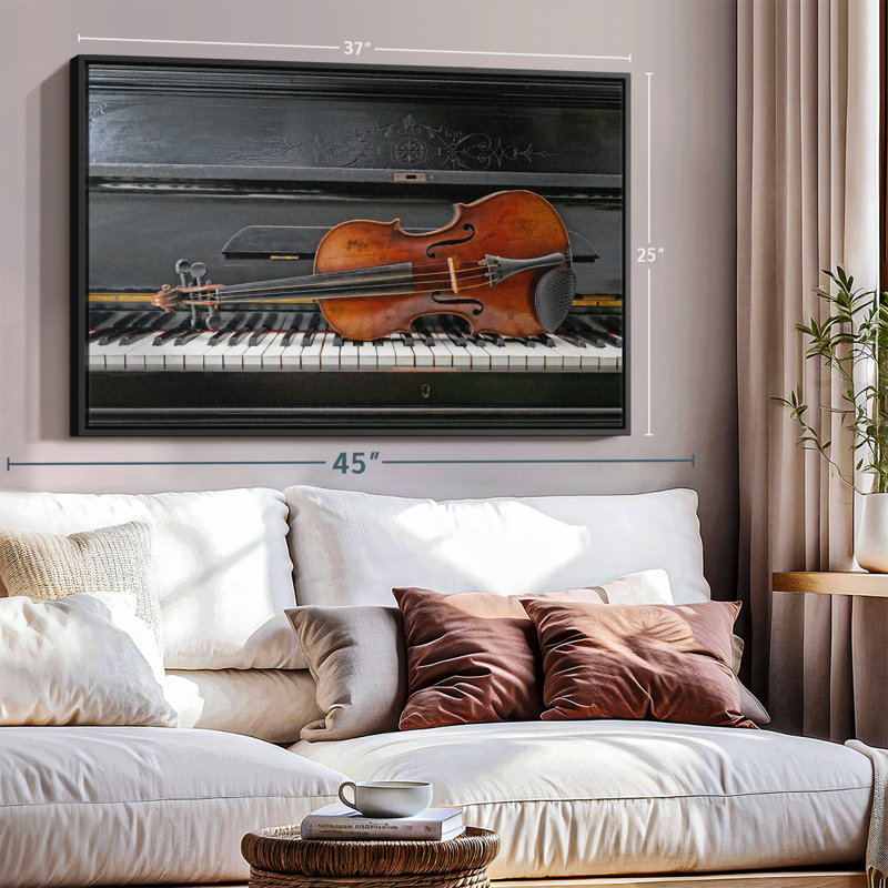 Violon piano, reproduction sur toile, H 25 po x l 37 po