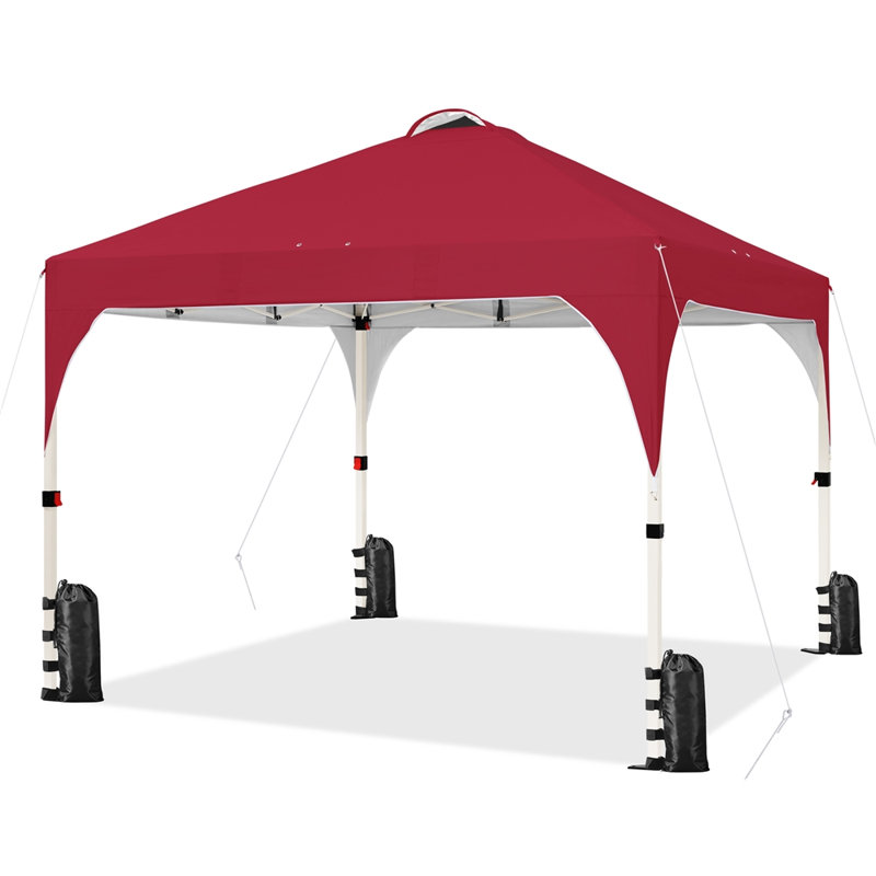3m x 3m Iron Pop-Up Gazebo, Red