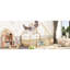 Lit en bois de pin avec conception de maison et garde-corps naturel - conçu pour une expérience de repos paisible et confortable en forme de maison-590454621