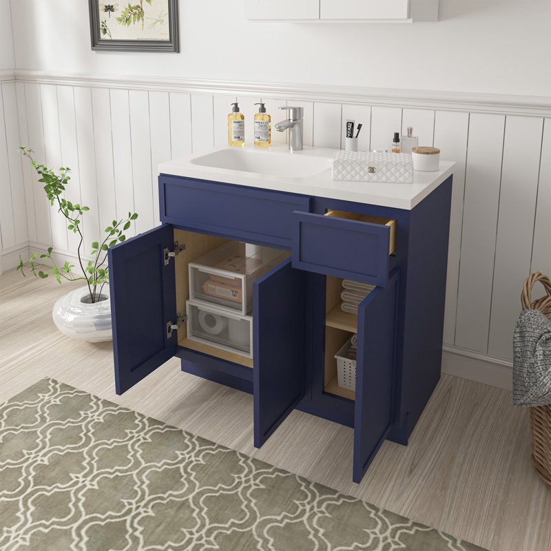Base de meuble-lavabo simple 36 po seulement, Bleu