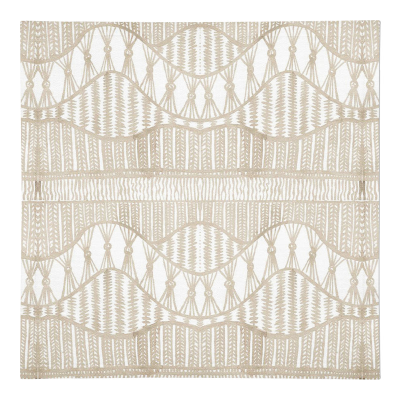 Cotton Twill Abstract Rectangle Napkin, Cream