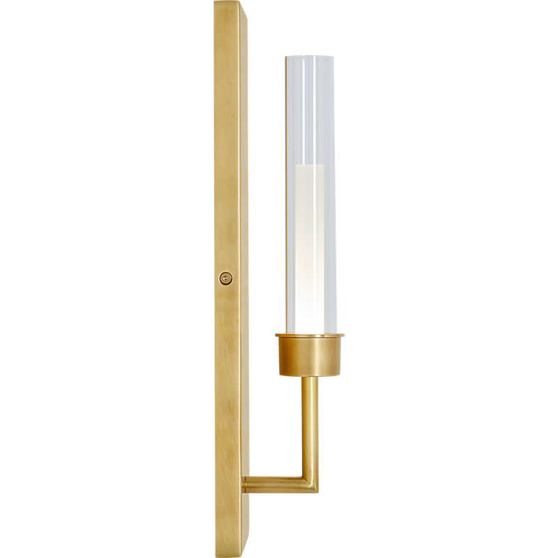 Linger 1 - Light LED Armed Sconce, Natural Brass