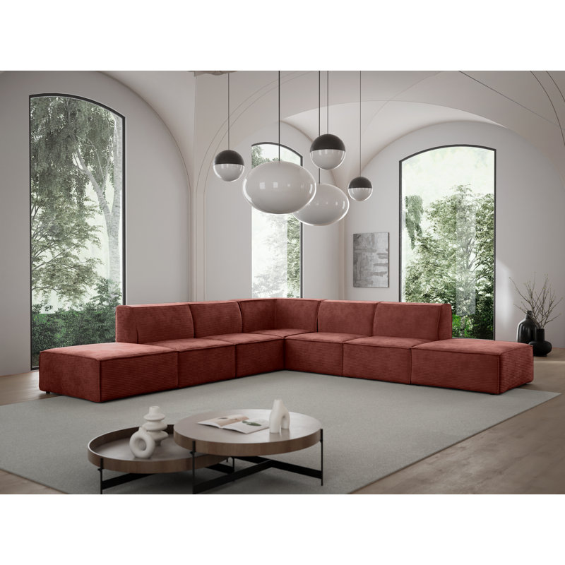 Alesja 7 Seater Corner Sofa , Burn Dirty Pink