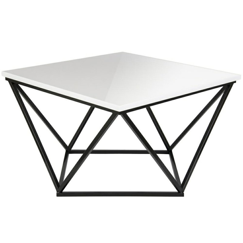 Flinders Frame Coffee Table, Shine White, Black