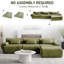 Canapé d'angle modulaire en forme de L Ross Cloud de 320 cm de large avec méridienne, canapé profond en tissu chenille, canapé surdimensionné pour salon-104239827