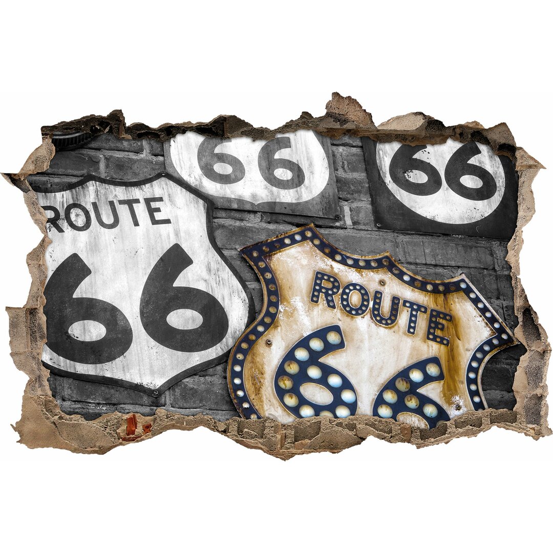 Wandtattoo Rustikale Route-66-Schilder