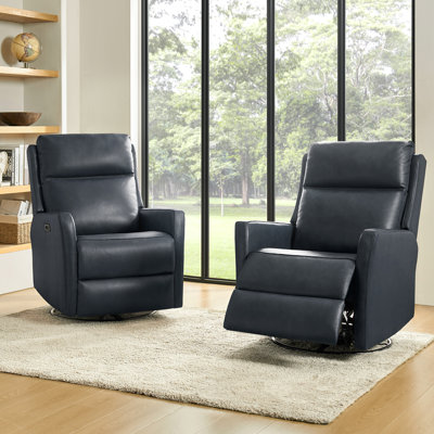 Nurbanu 29.5" W Top Grain Leather recliner (Set of 2)