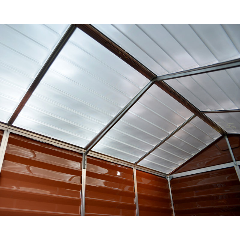 Skylight Plastic Garden Shed, Amber, 217cm H x 185cm W x 229cm D