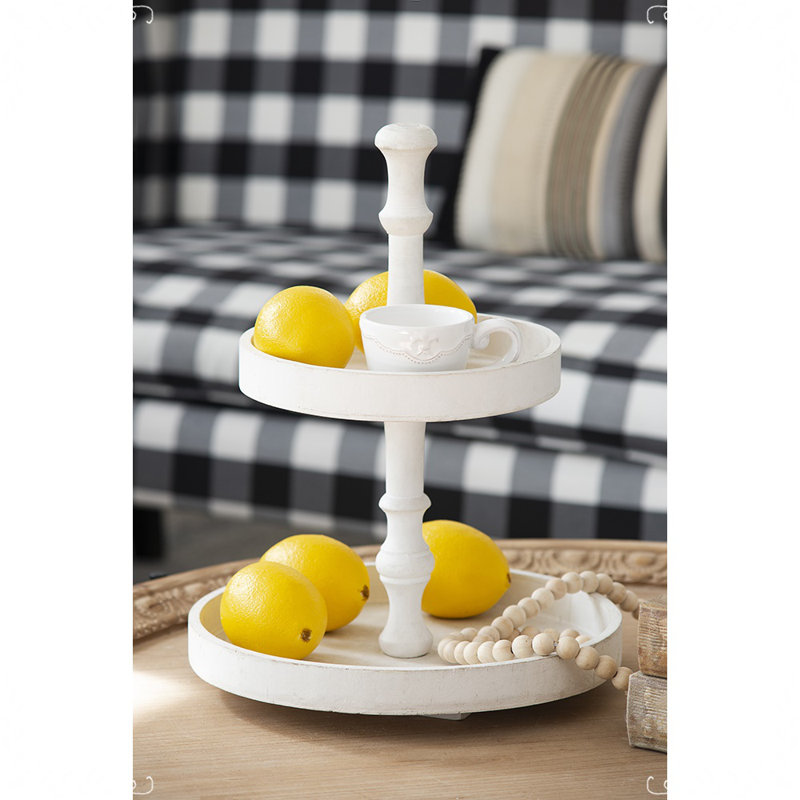 Lula Wooden Two-Tiered Serving Tray