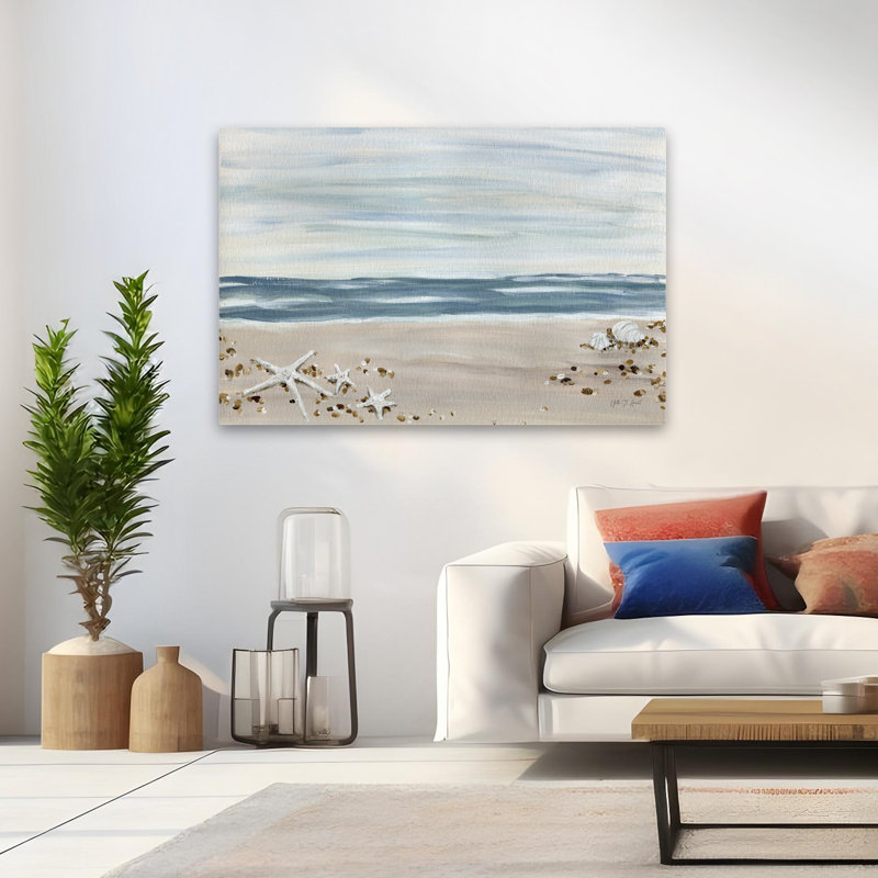 Coquillages au bord de la mer, H 48 po x l 32 po