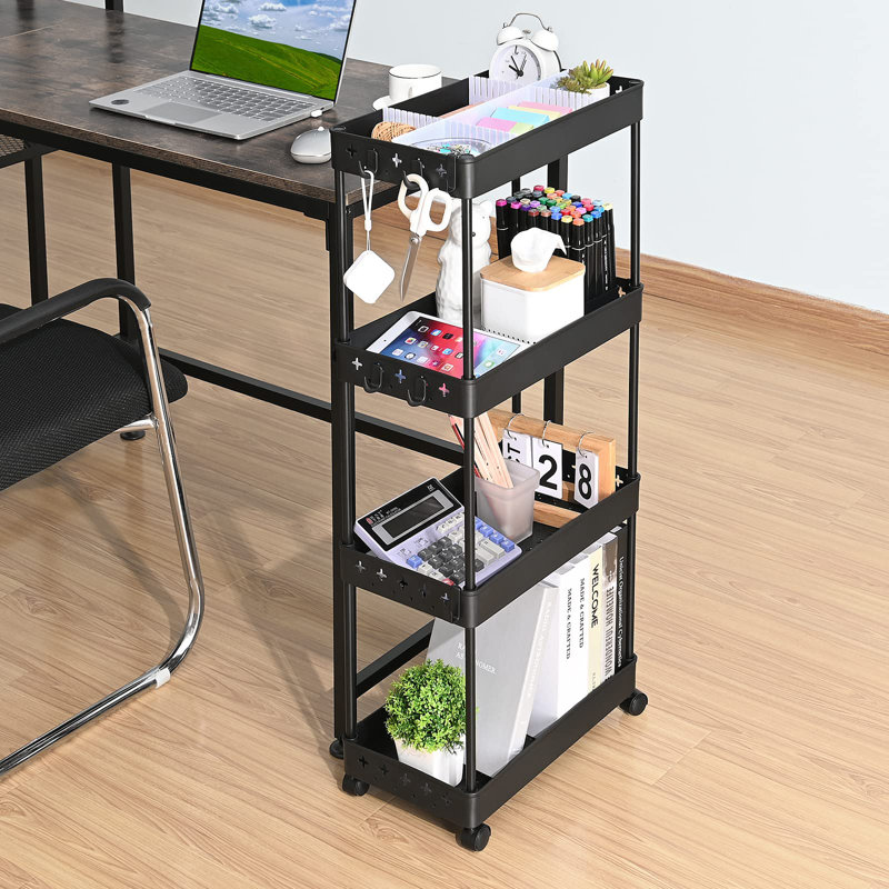 Puck 87.5 cm H x 39 cm W Utility Cart, Black