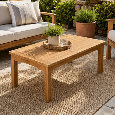 Table basse de patio en teck 47 po x 24 po