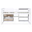 Lit mezzanine simple bas blanc avec bureau, tablette, tiroirs - Qualité de fabrication solide et bureau en bois pour un espace de chambre fonctionnel-980336412