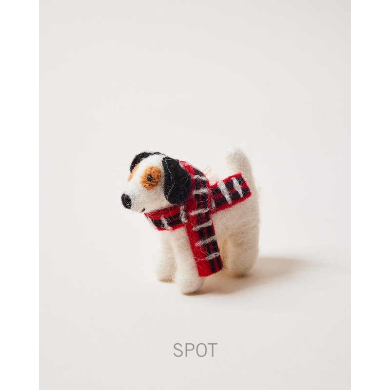Felted Festive 3'' Handmade 100% Wool Animals Holiday Shaped Ornament