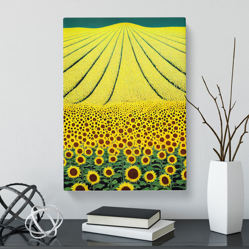 Unique Sunflower Field Vol.3 - Wrapped Canvas, 50cm H x 35cm W x 3cm D