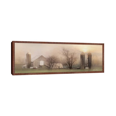 Old Stone Barn 1 Piece Panoramic Wall Art on Canvas