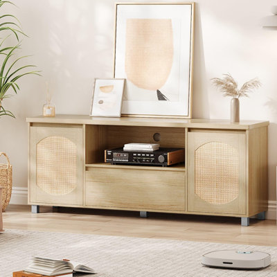 Rattan TV Stand for TVs Up to up to 70", 63