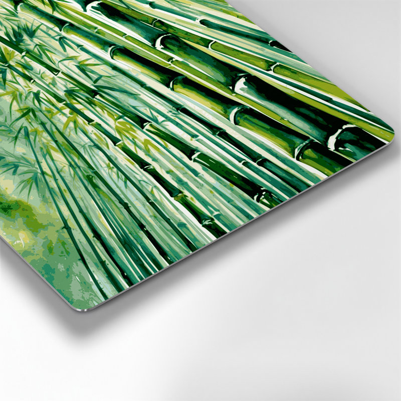 Art mural hawaïen en bambou vert, H 16 po x l 16 po
