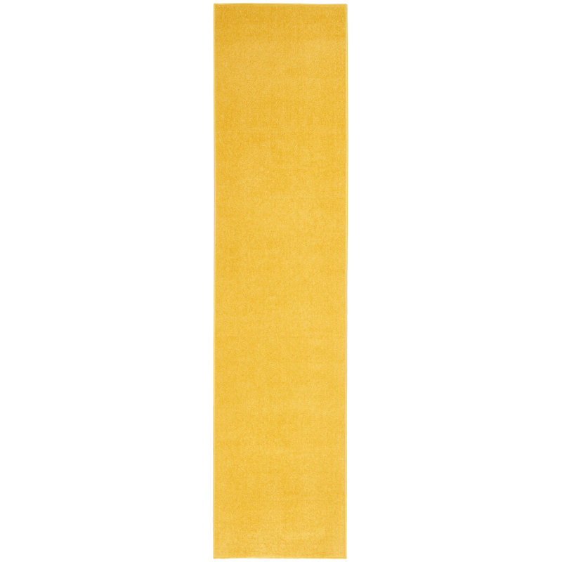 Tapis jaune uni Mullican Sandy, Tapis de couloir 2 pi 2 po x 14 pi