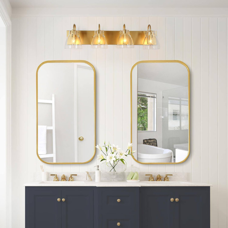 Beesley Dimmable Gold Vanity Light, 4, Gold